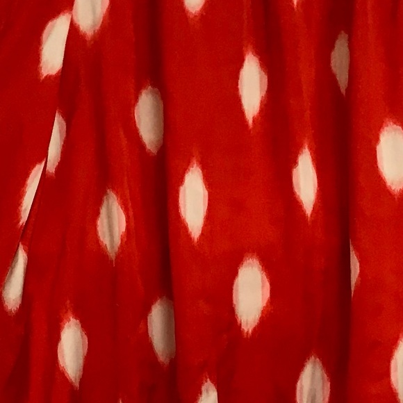 Vince Camuto Balloon Sleeve Silky Loose Drapey Top Blouse Off Shoulder Crew Dots - Picture 9 of 14